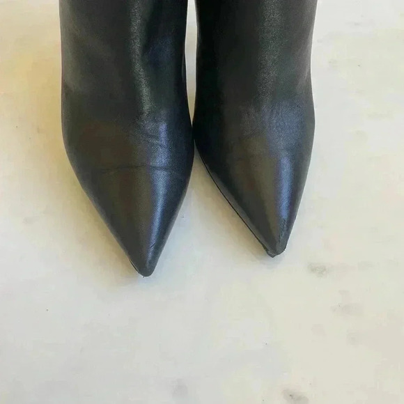 Yves Saint Laurent YSL OPYUM Booties Leather Black 39 9 Point Toe Ankle Boots - Picture 7 of 13